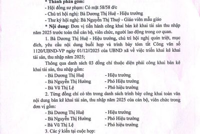 BIÊN BẢN HỌP CÔNG KHAI BẢN KÊ KHAI TÀI SẢN THU NHẬP NĂM 2025